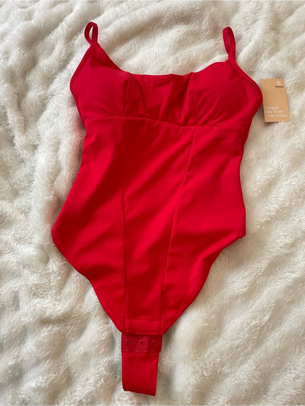 NWT Popilush thong bodysuit shapewear corset style top XS